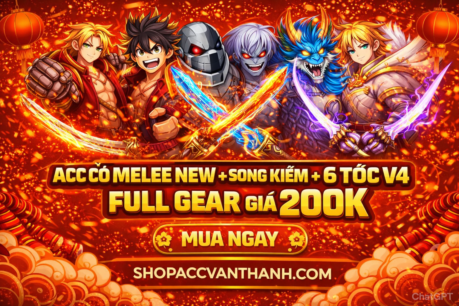 Thêm CDK + 6v4 FG = 200k